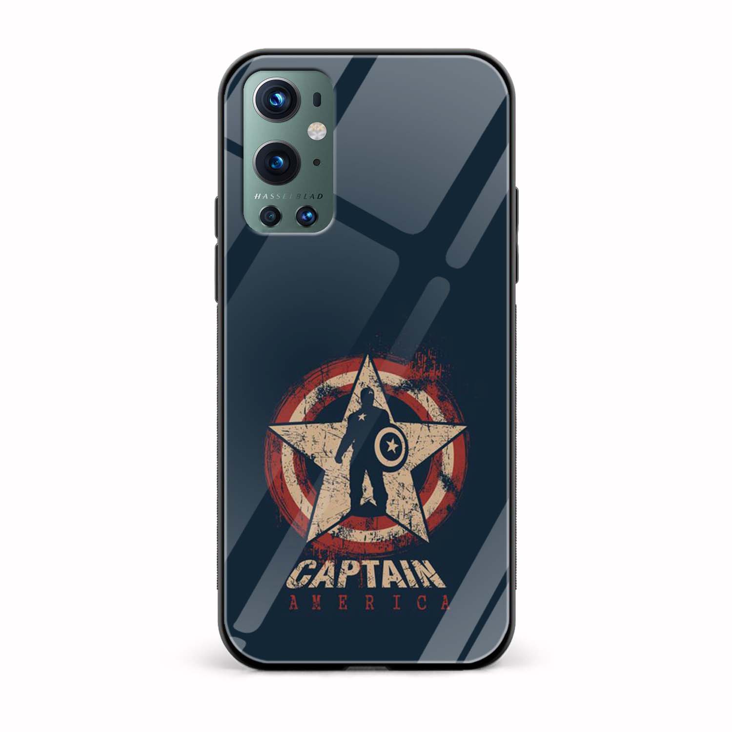 Captain America Printed Glass Back Phone Case Captain America Printed Glass Back Phone Case - Image 1