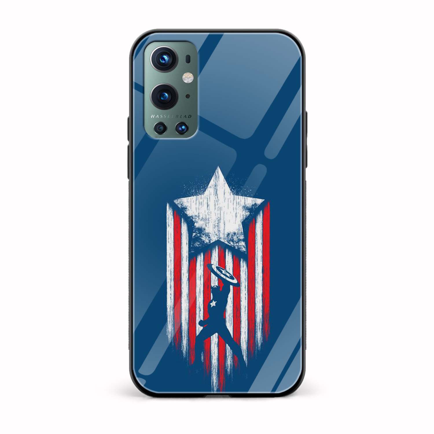 Captain America Printed Glass Back Phone Case Captain America Printed Glass Back Phone Case - Image 1