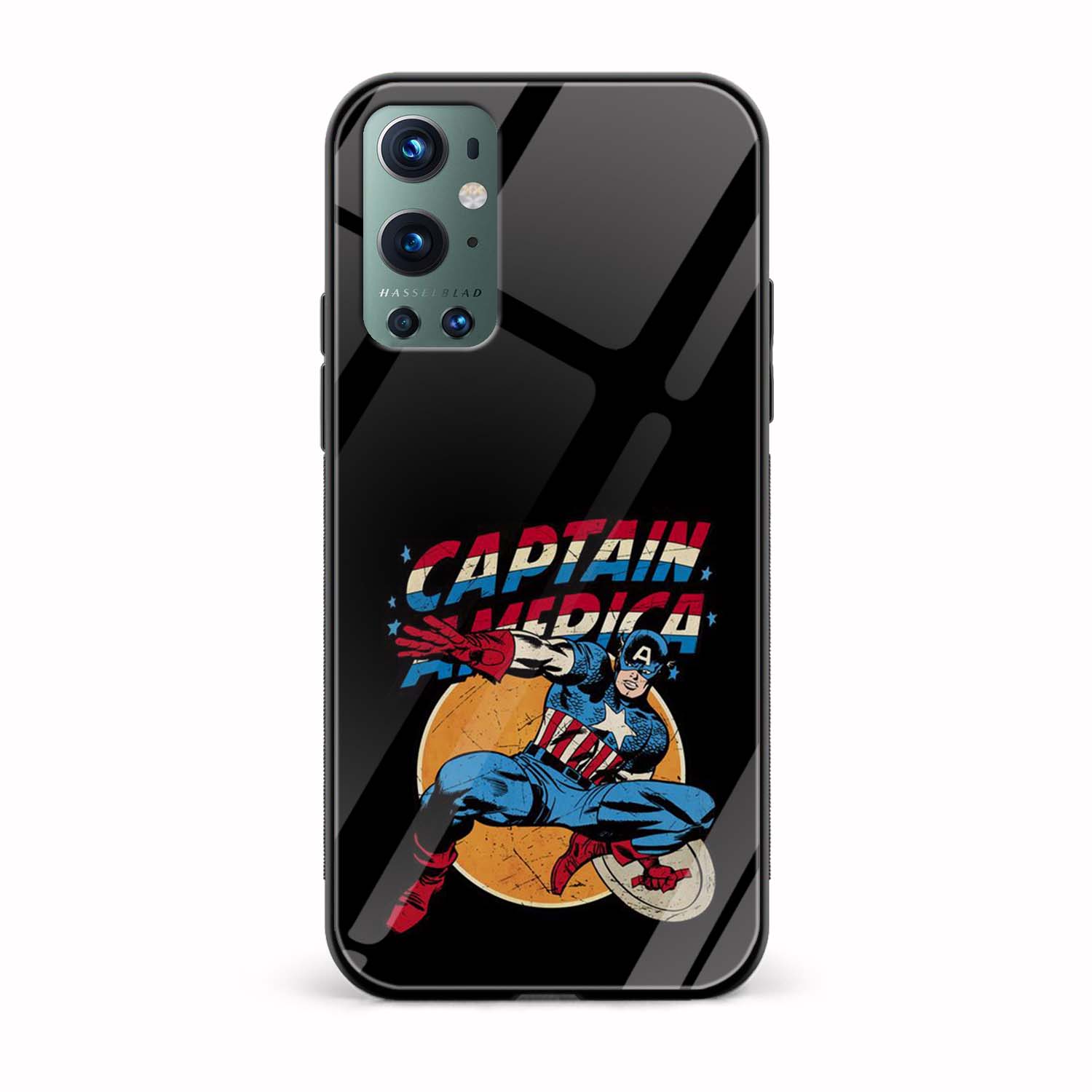 Captain America Printed Glass Back Phone Case Captain America Printed Glass Back Phone Case - Image 1