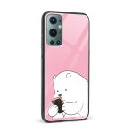Minimal - Cute Bear Printed Glass Back Phone Case - Image 2