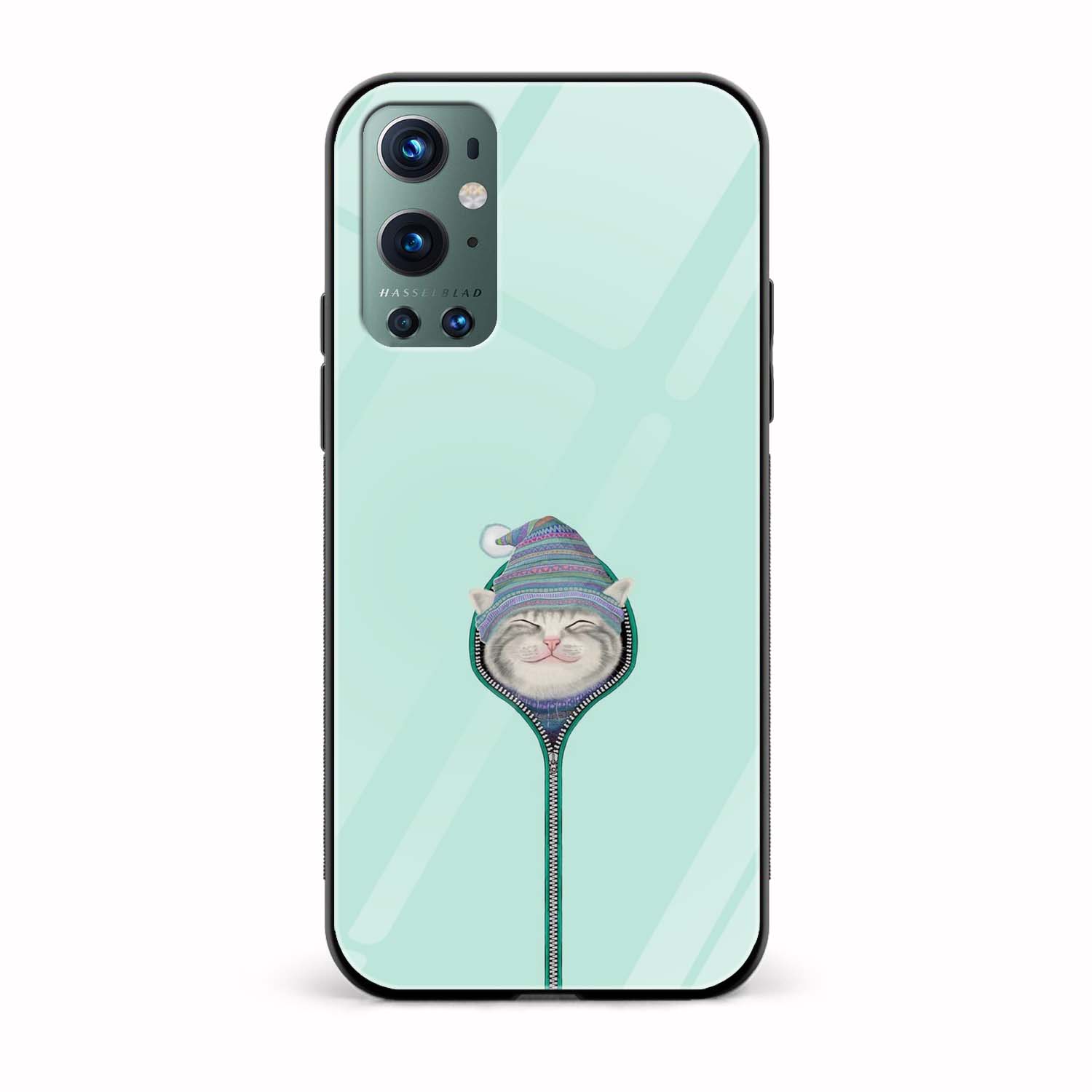 Minimal - Cat Printed Glass Back Phone Case Minimal - Cat Printed Glass Back Phone Case - Image 1