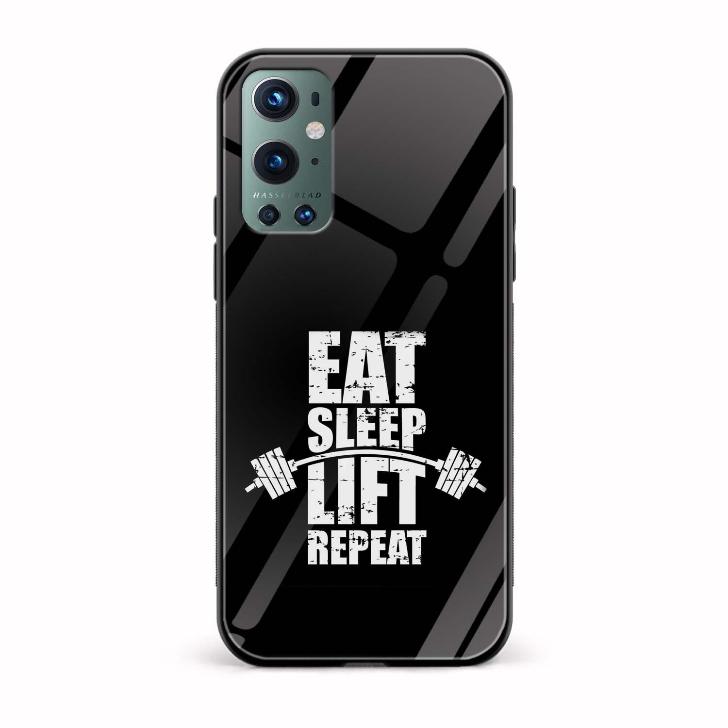 Eat Sleep Lift Repeat Printed Glass Back Phone Case Eat Sleep Lift Repeat Printed Glass Back Phone Case - Image 1