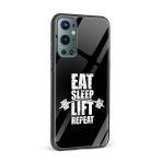 Eat Sleep Lift Repeat Printed Glass Back Phone Case - Image 2
