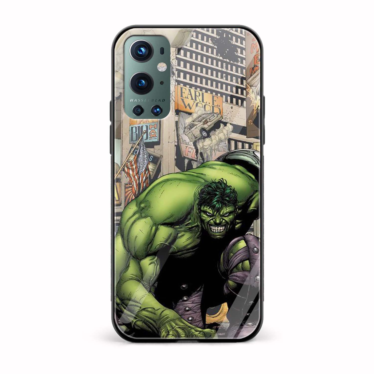 Hulk Printed Glass Back Phone Case Hulk Printed Glass Back Phone Case - Image 1