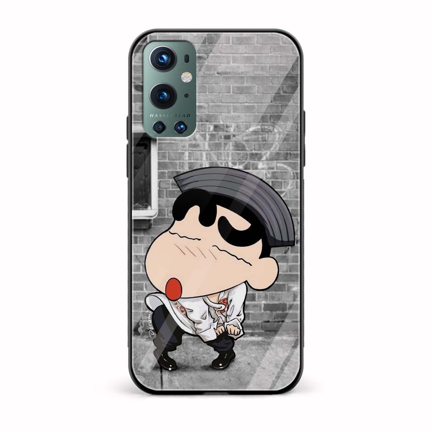 Shinchan Printed Glass Back Phone Case Shinchan Printed Glass Back Phone Case - Image 1