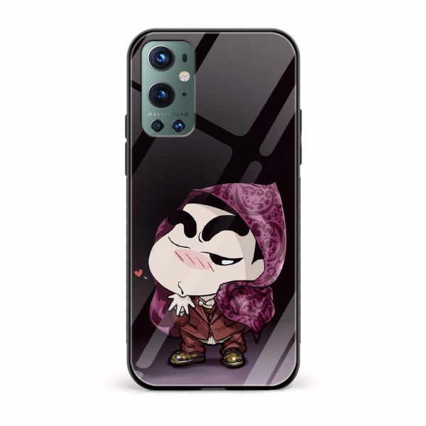 Shinchan Printed Glass Back Phone Case
