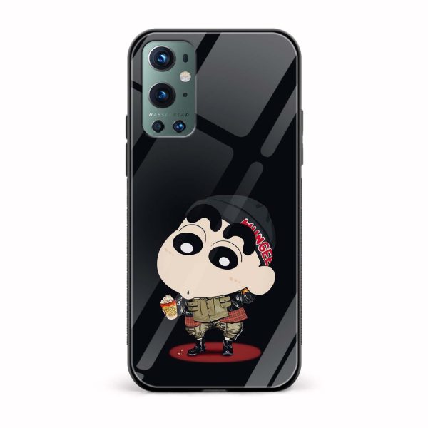 Shinchan Printed Glass Back Phone Case