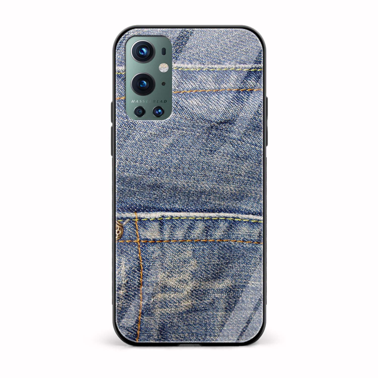 Denim Printed Glass Back Phone Case Denim Printed Glass Back Phone Case - Image 1