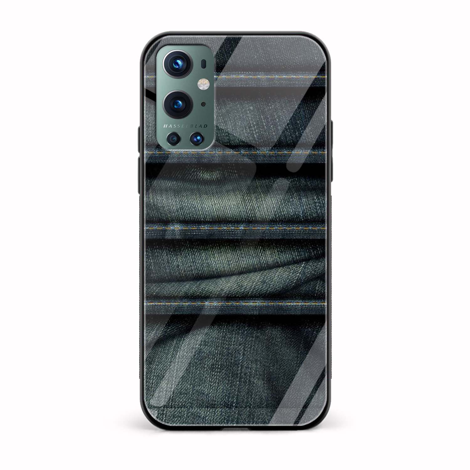 Denim Printed Glass Back Phone Case Denim Printed Glass Back Phone Case - Image 1