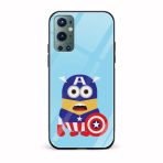 Minion - Captain America Printed Glass Back Phone Case