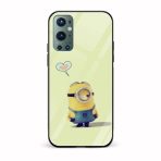 Minion Printed Glass Back Phone Case