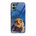 Minion Printed Glass Back Phone Case