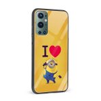 I Love Minion Printed Glass Back Phone Case - Image 2