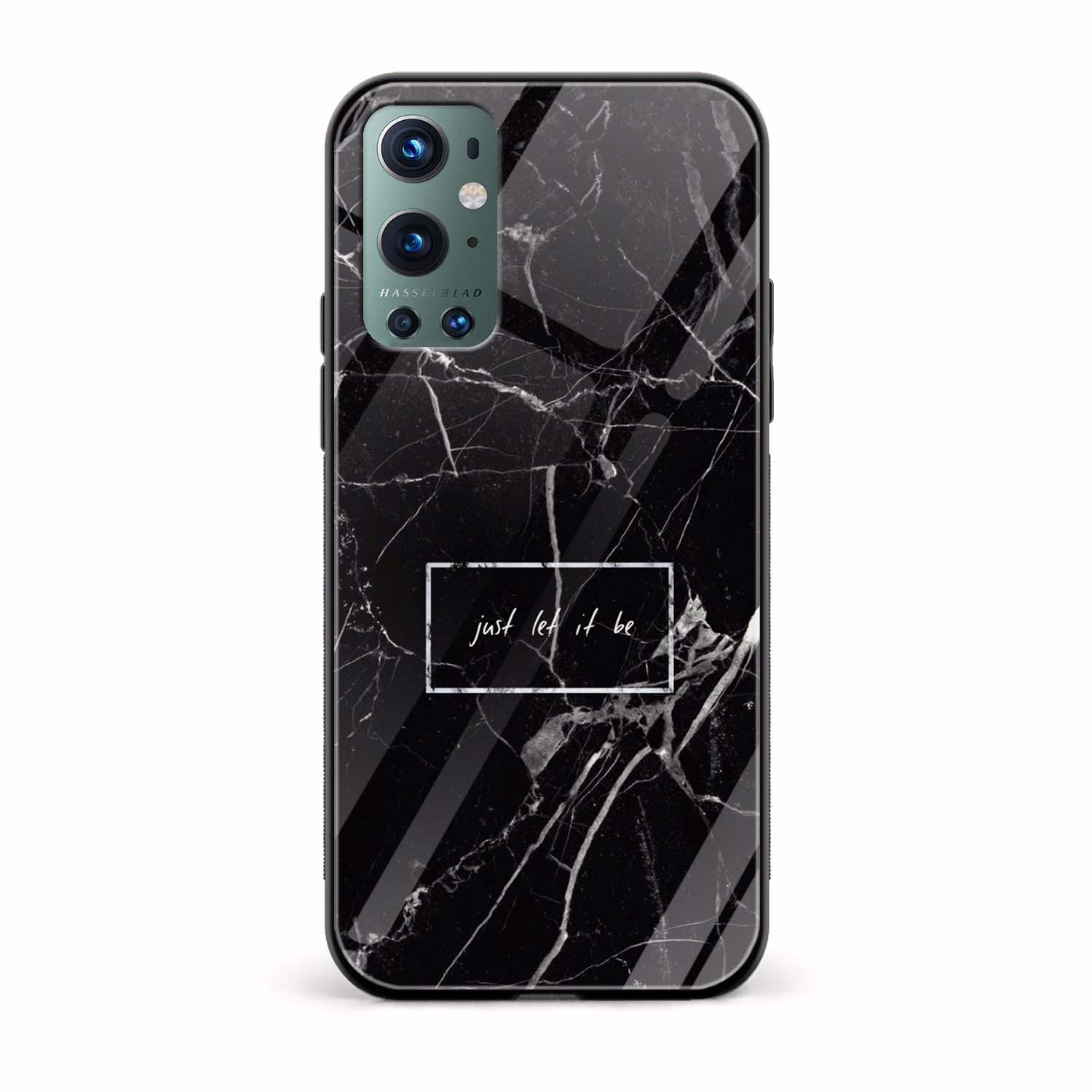 Black and White Printed Glass Back Phone Case Black and White Printed Glass Back Phone Case - Image 1