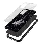 Black and White Printed Glass Back Phone Case - Image 3