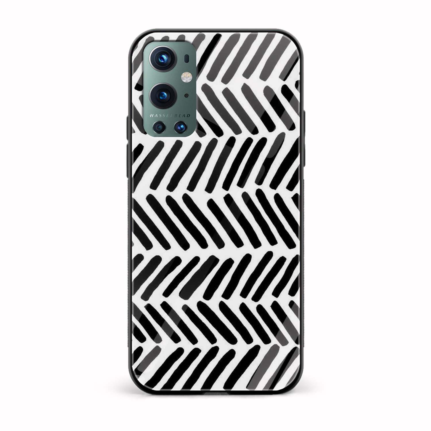 Black and White Printed Glass Back Phone Case Black and White Printed Glass Back Phone Case - Image 1