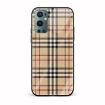 Checks Printed Glass Back Phone Case