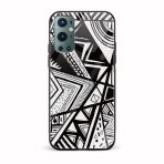 Black and White Printed Glass Back Phone Case