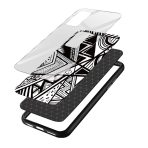 Black and White Printed Glass Back Phone Case - Image 3