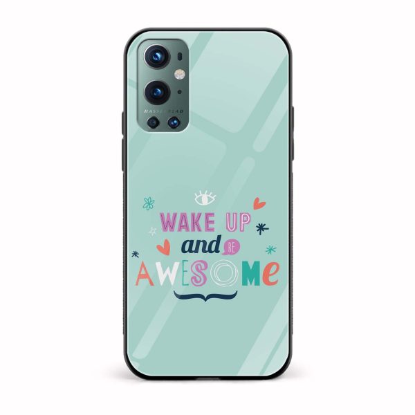 Typography - Wake Up And Be Awesome Printed Glass Back Phone Case