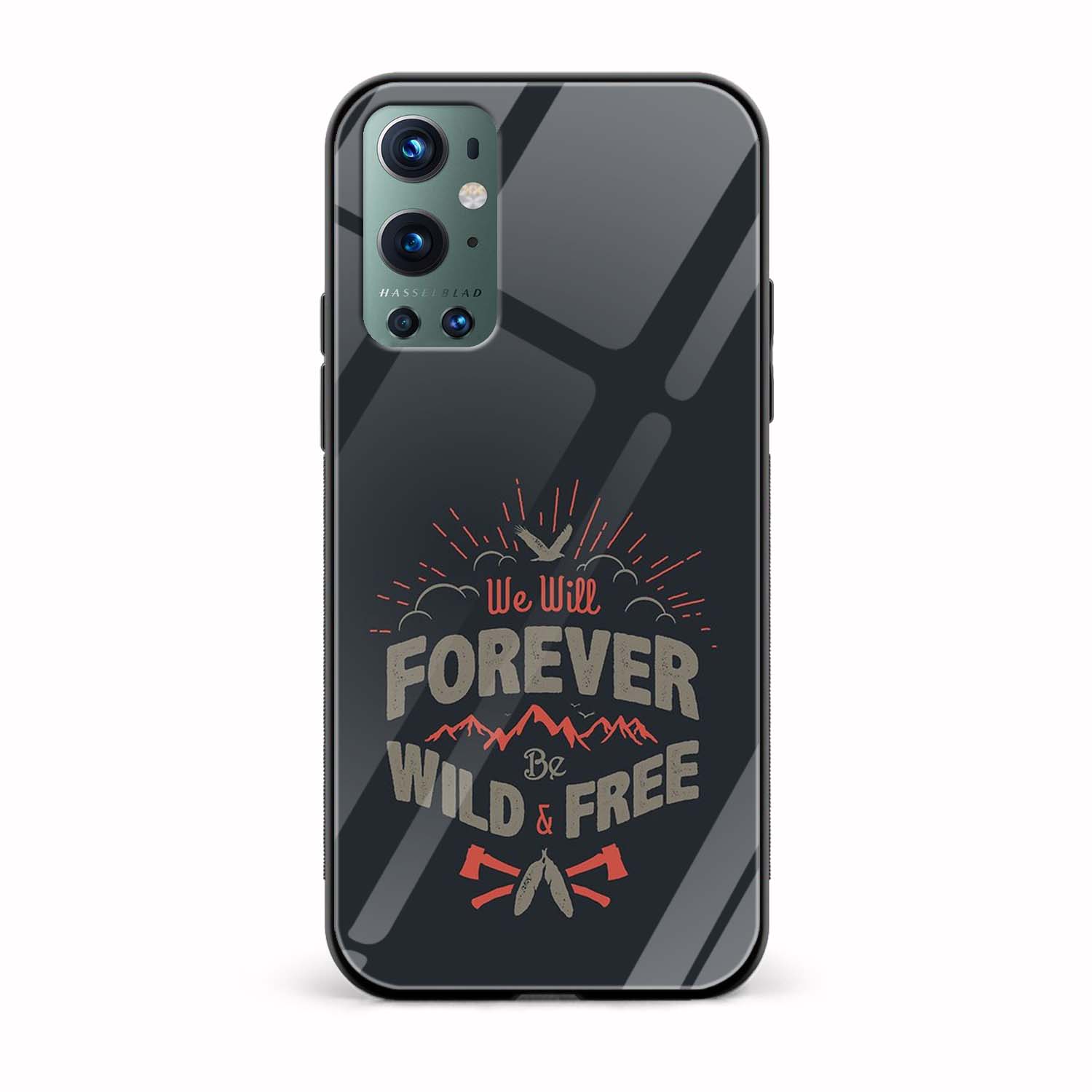 Typography - Be Wild And Free Printed Glass Back Phone Case Typography - Be Wild And Free Printed Glass Back Phone Case - Image 1