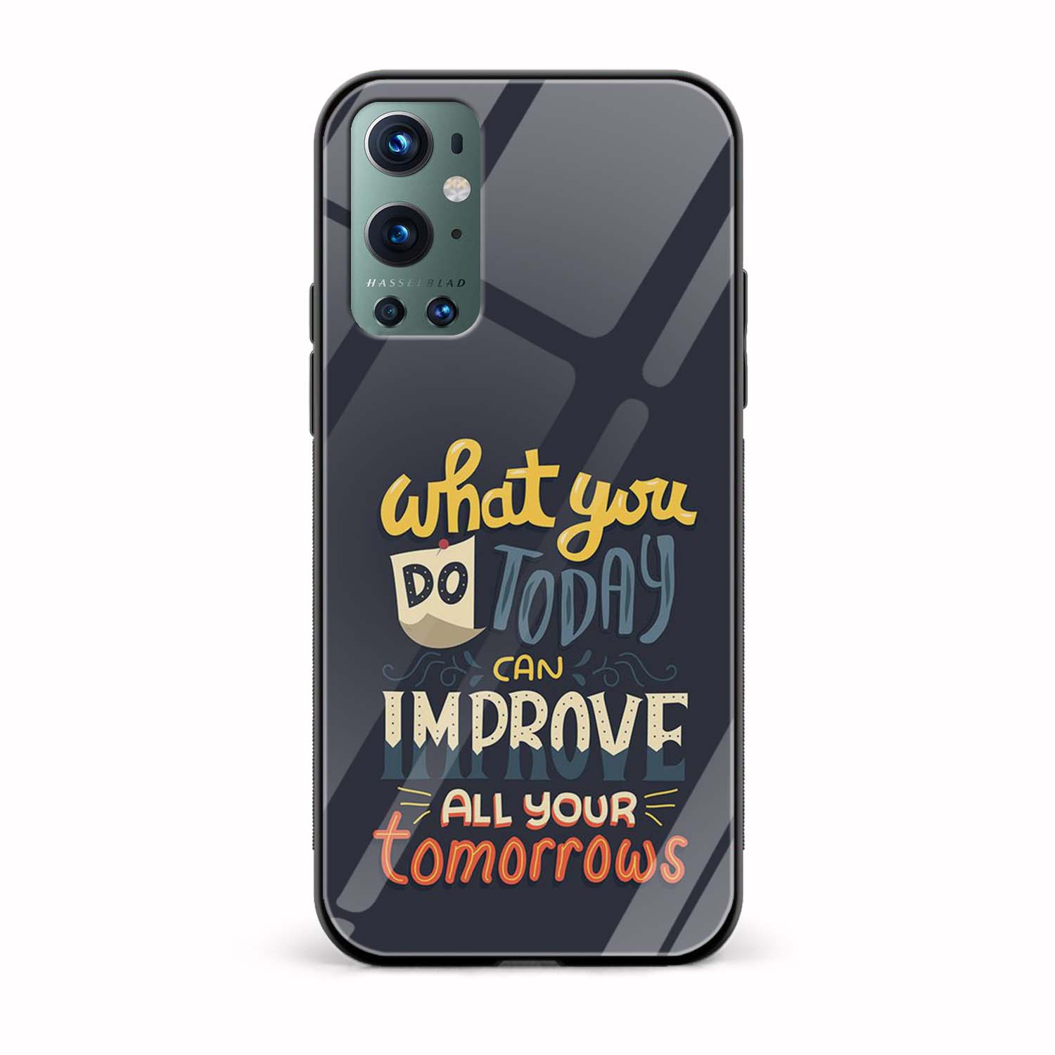 Typography Printed Glass Back Phone Case Typography Printed Glass Back Phone Case - Image 1