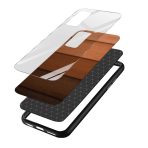 Wooden Texture Printed Glass Back Phone Case - Image 3