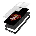 Superman Printed Glass Back Phone Case - Image 3