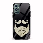 Moustache and Beard Printed Glass Back Phone Case