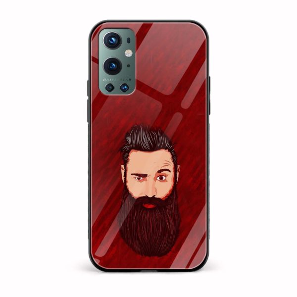 Moustache and Beard Printed Glass Back Phone Case