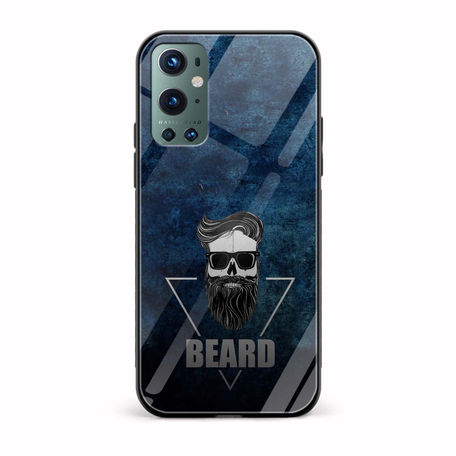 Moustache and Beard Printed Glass Back Phone Case Moustache and Beard Printed Glass Back Phone Case - Image 1