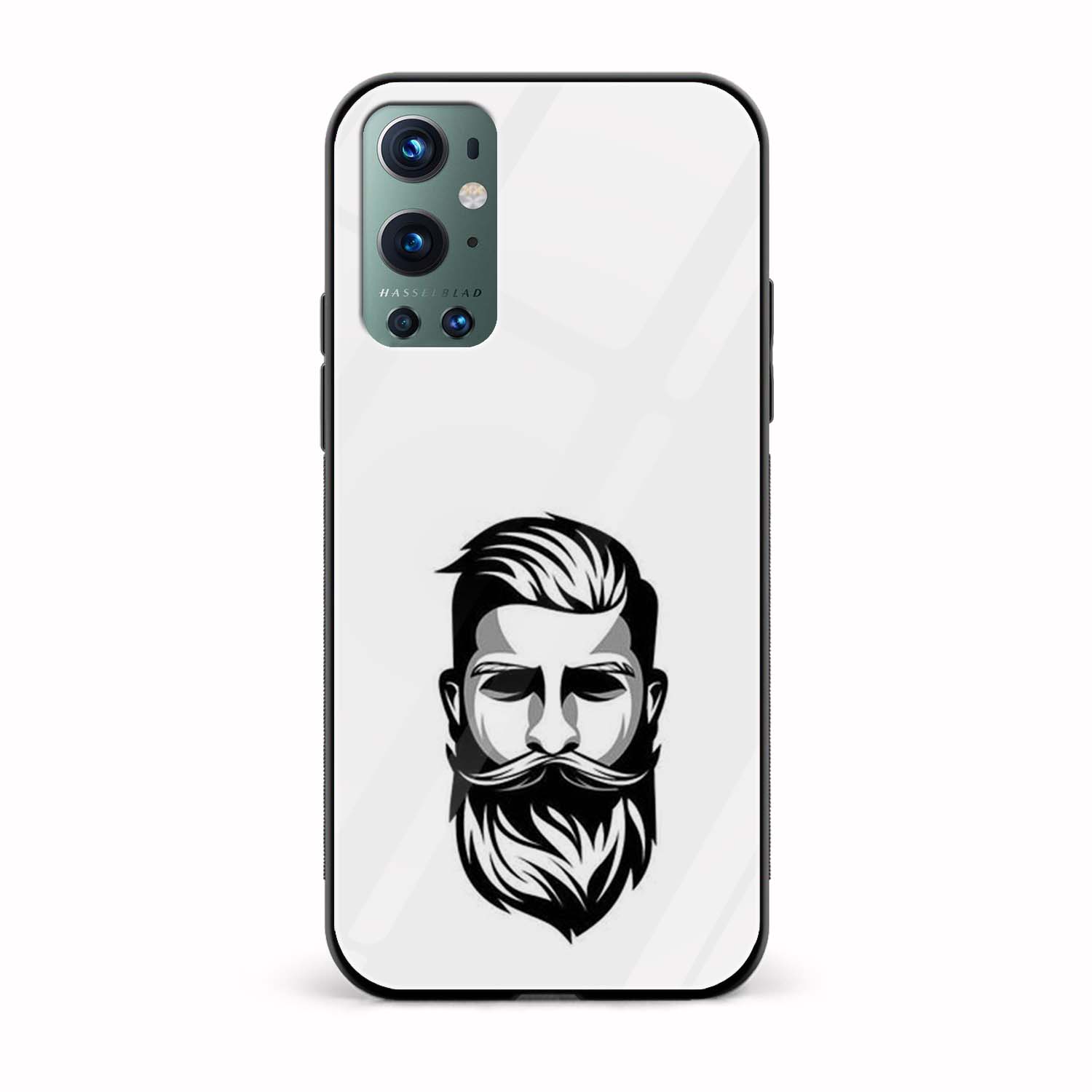 Moustache and Beard Printed Glass Back Phone Case Moustache and Beard Printed Glass Back Phone Case - Image 1