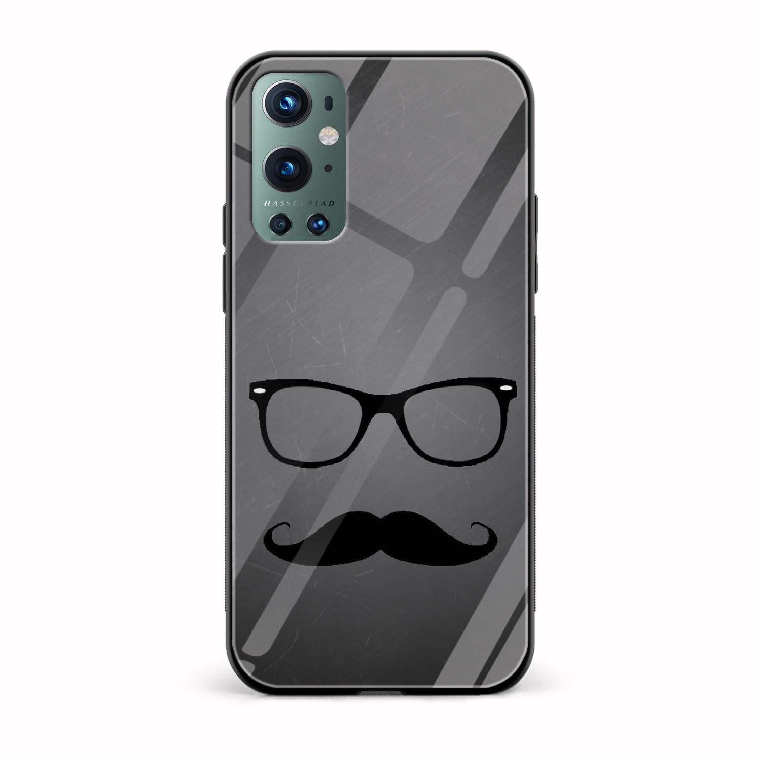 Moustache and Beard Printed Glass Back Phone Case Moustache and Beard Printed Glass Back Phone Case - Image 1