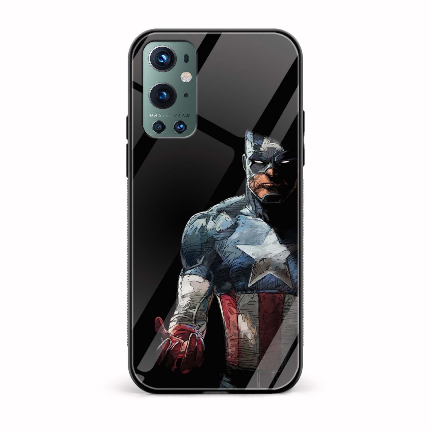 Captain America Printed Glass Back Phone Case Captain America Printed Glass Back Phone Case - Image 1