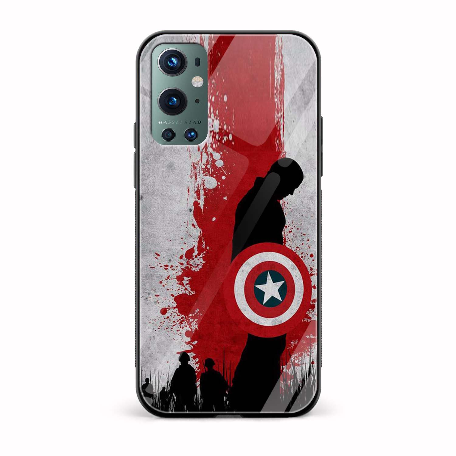 Captain America Printed Glass Back Phone Case Captain America Printed Glass Back Phone Case - Image 1