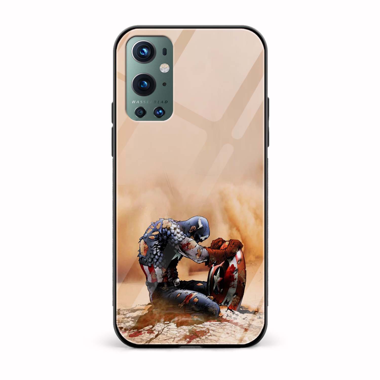 Captain America Printed Glass Back Phone Case Captain America Printed Glass Back Phone Case - Image 1