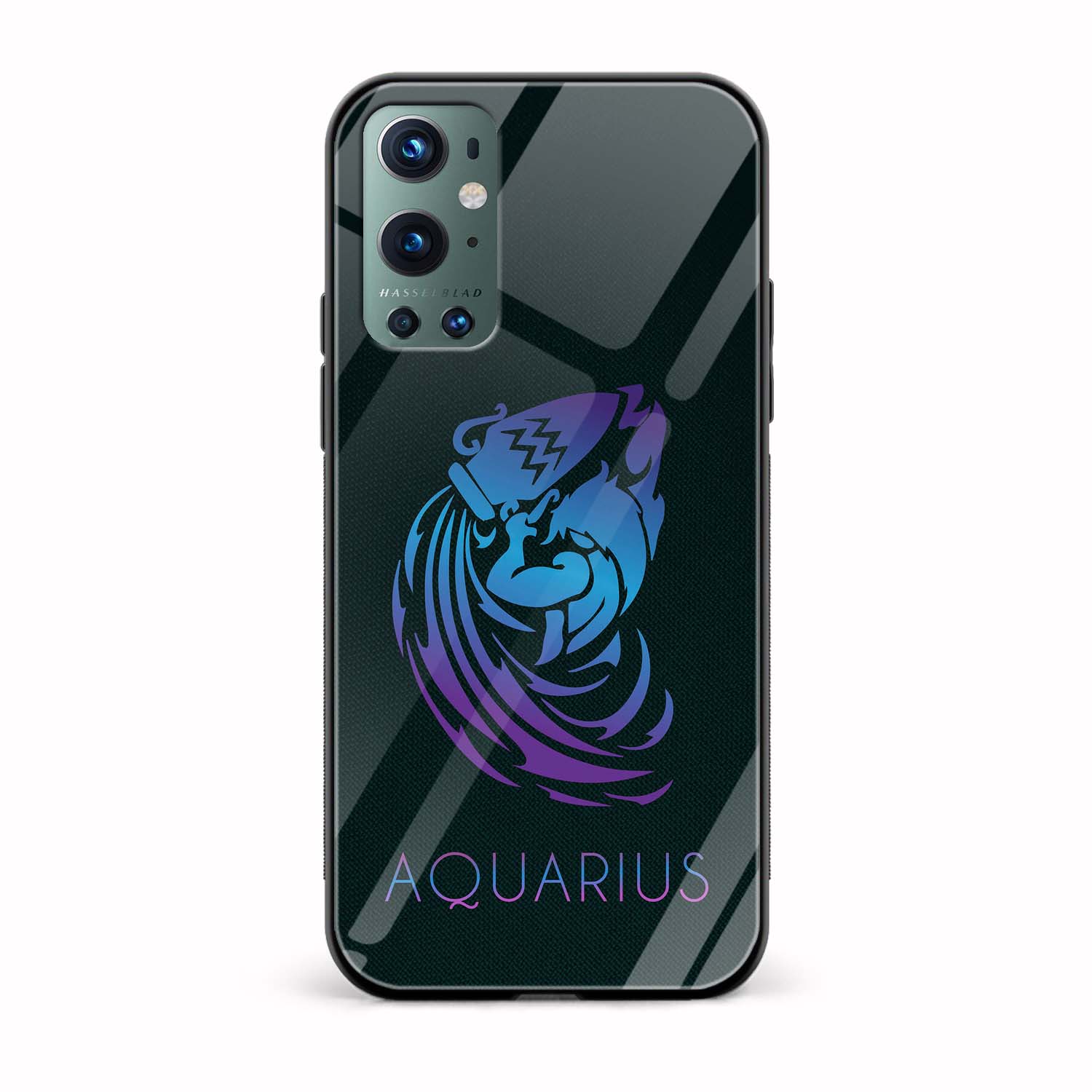 Zodiac Sign-AQUARIUS Printed Glass Back Phone Case Zodiac Sign-AQUARIUS Printed Glass Back Phone Case - Image 1