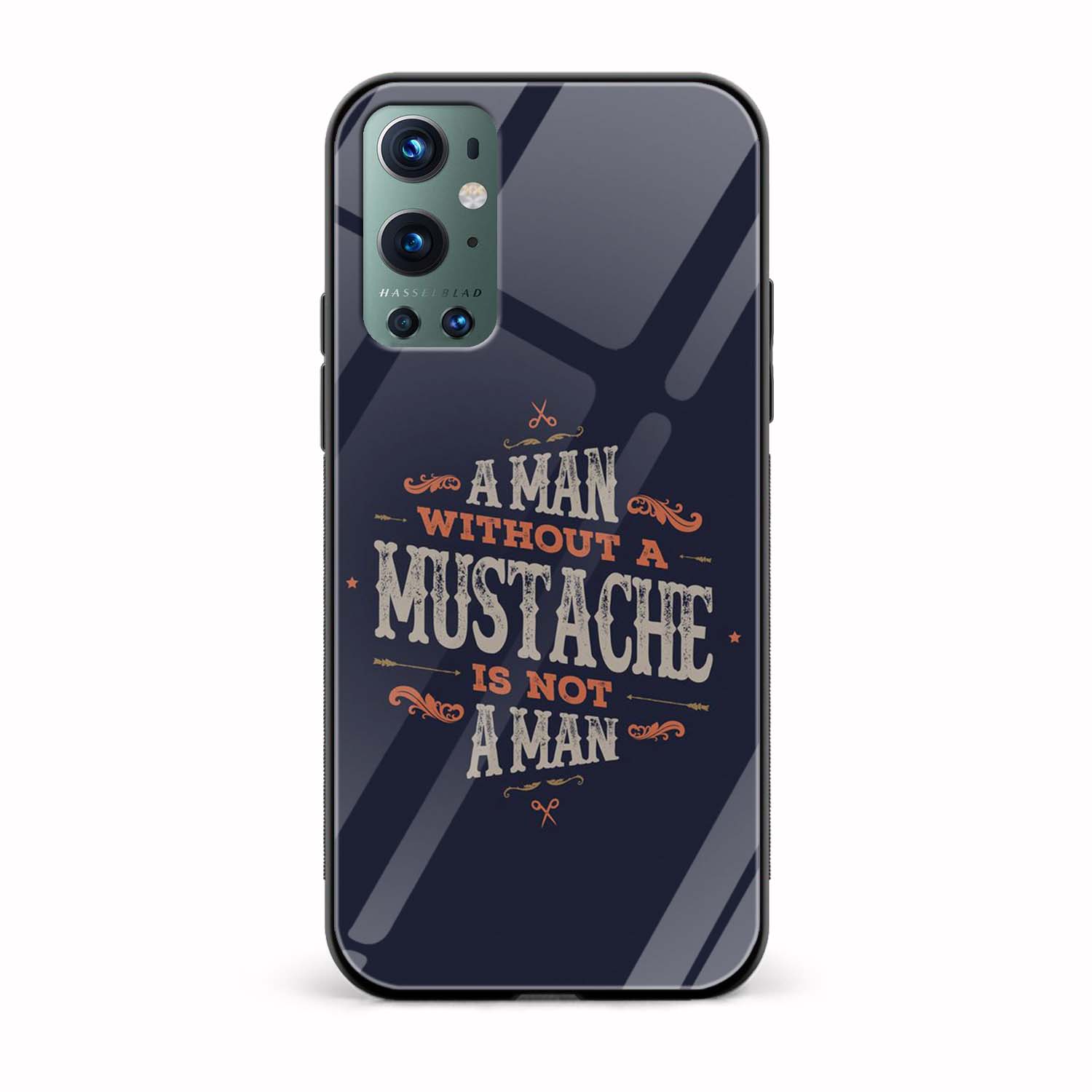 A Man Without A Mustache Is Not A Man Printed Glass Back Phone Case A Man Without A Mustache Is Not A Man Printed Glass Back Phone Case - Image 1
