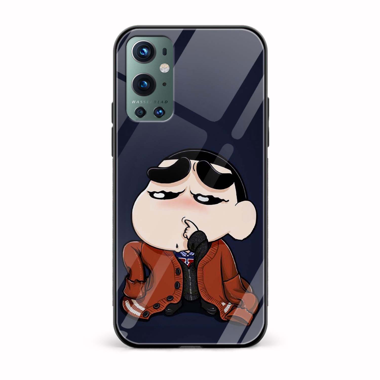 Shinchan Printed Glass Back Phone Case Shinchan Printed Glass Back Phone Case - Image 1