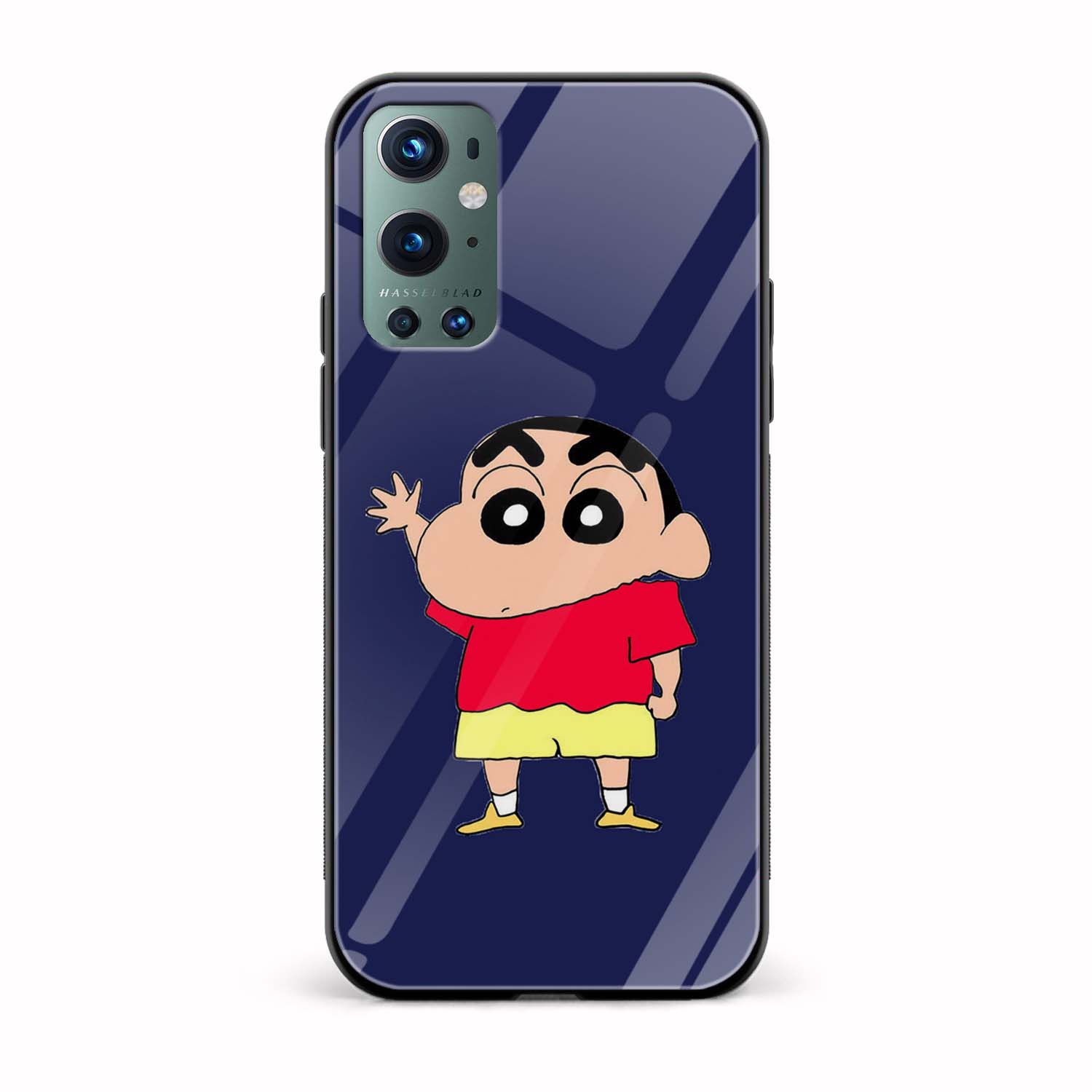 Shinchan Printed Glass Back Phone Case Shinchan Printed Glass Back Phone Case - Image 1
