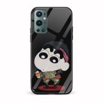 Shinchan Printed Glass Back Phone Case
