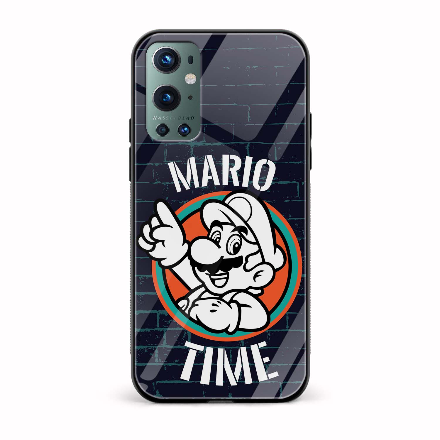 Mario Time Printed Glass Back Phone Case Mario Time Printed Glass Back Phone Case - Image 1