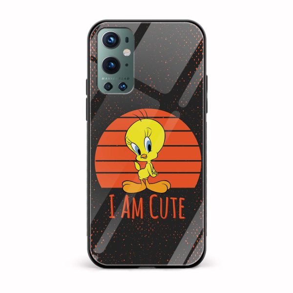 Tweety-I am Cute Printed Glass Back Phone Case