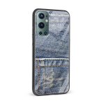 Denim  Printed Glass Back Phone Case - Image 2