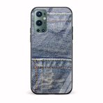 Denim  Printed Glass Back Phone Case