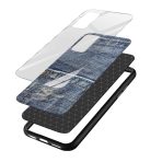 Denim  Printed Glass Back Phone Case - Image 3