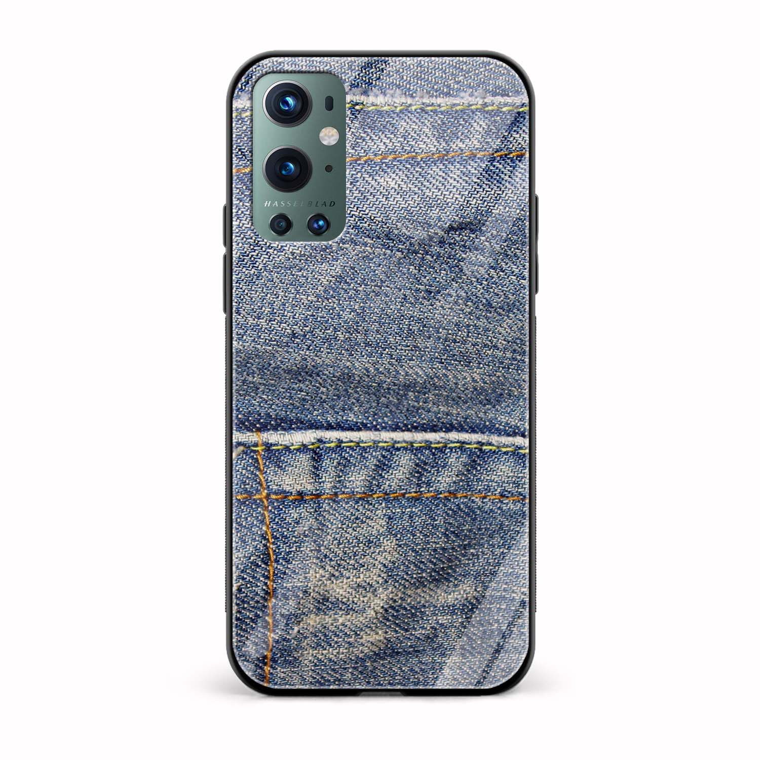 Denim Printed Glass Back Phone Case Denim Printed Glass Back Phone Case - Image 1