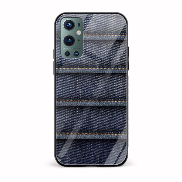 Denim  Printed Glass Back Phone Case