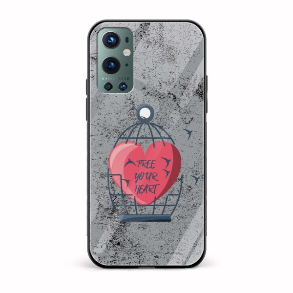 Free Your Heart Printed Glass Back Phone Case
