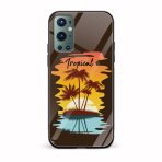 Tropical Printed Glass Back Phone Case